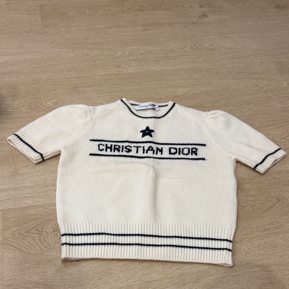 Dior Cream and Black Crew Neck Sweater - Picture 1 of 4